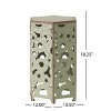 Okak 2-Pack Outdoor Side Table Iron End Table with Flower Cutouts Decorative Patio Tables for Porch Yard Balcony Deck Lawn Indoor, Antique Green - 3 of 4