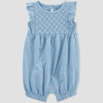 Carter's Just One You®️ Baby Girls' Eyelet Romper - Teal Blue