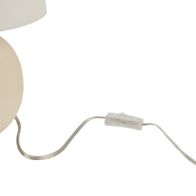 Off-White 18" Round Metal Table Lamp with Empire Shade