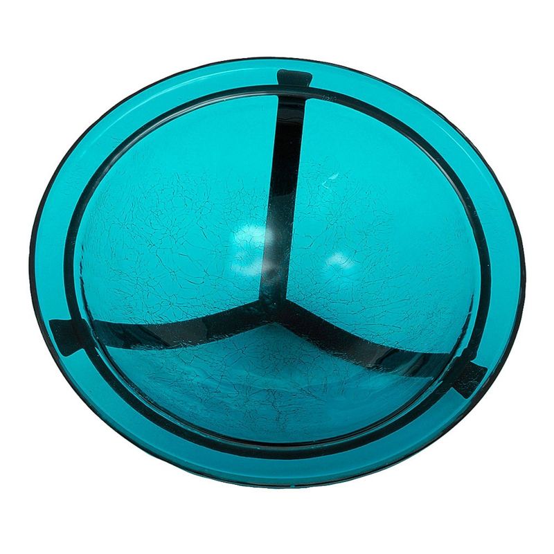 Achla Designs 3&#34; Crackle Glass Birdbath Bowl with Stake Teal Blue, 3 of 5