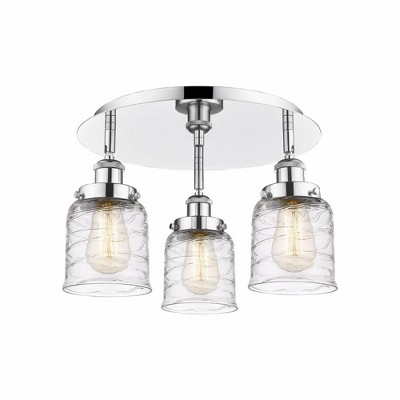 Bell - 3 Light Flush Mount In Art Deco Style-9.25 Inches Tall and 16.75 Inches Wide