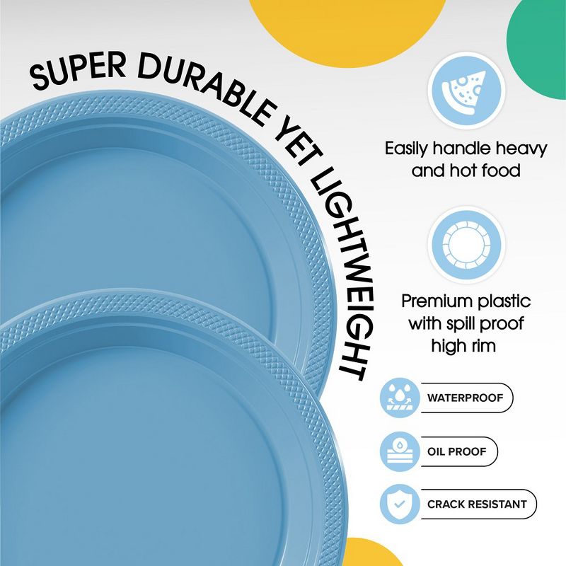 Exquisite Disposable Plastic Dinner Plates- 100 Count, 5 of 9