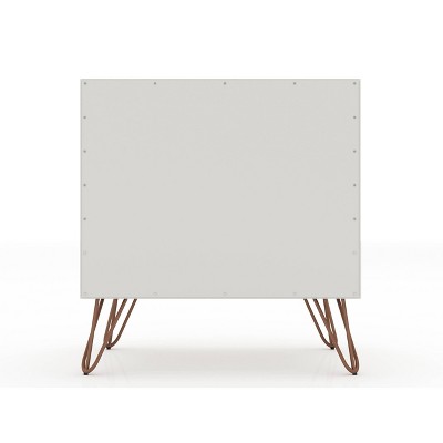 Set of 2 Gray Wood Nightstands with Hairpin Legs