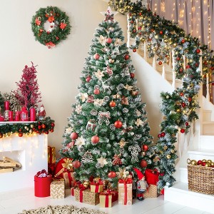 Yaheetech 4.5Ft/6Ft/7.5Ft Pre-decorated Frosted Artificial Christmas Tree - 1 of 4