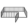Twin Size Metal Floor Bed Frame with Fence and Door,  Bed Frame For Bedroom, Living Room,Guest Room Kids, Boys & Girls, No Box Spring Needed - 2 of 4
