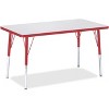 Jonti-Craft Berries Adult Height Color Edge Rectangle Table (24 x 36) in Red - 2 of 2