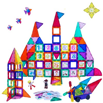 PICASSO-TILES 121 PC Magnetic Tiles, Building Blocks, STEM Toys for Kids 3+