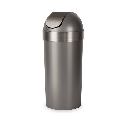 Pewter 16-Gallon Swing Top Kitchen Trash Can