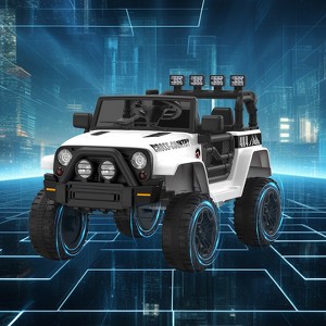 12V Kids Ride on Car, Kids Electric Vehicles Car Ride on Toy Truck for Toddlers w/Parent Remote, LED Lights, 2 Doors, Seat Belt - 1 of 4