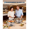 Chafing Dishes for Buffet, 5 QT Buffet Servers and Warmers Set of 2/4, Round Chafing Dishes with Glass Lid, Stainless Steel Food Warmers - 4 of 4