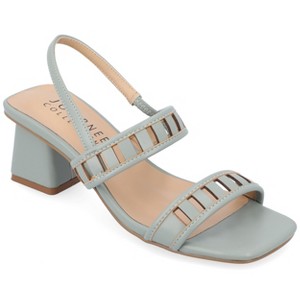 Journee Collection Womens Ismay Laser Cut Sling Back Block Heel Sandals - 1 of 4