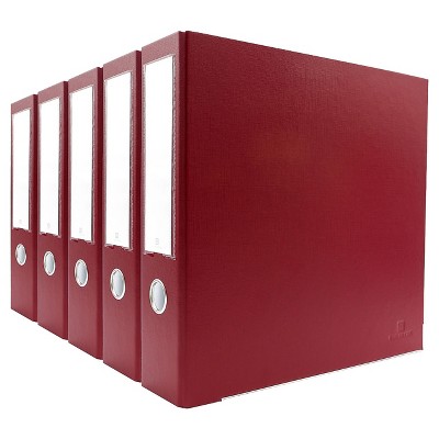 Bindertek 3-Ring 3-Inch Premium Binder 5-Pack Brick Red 3EFPACK-BR