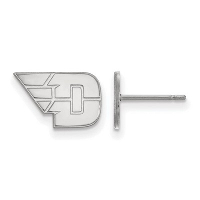 Black Bow Jewelry 14k White Gold Dayton Flyers NCAA Post Earrings