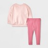 Baby Girls' 2pc Fleece Sweatshirt & Jogger Pants Set - Cat & Jack™ - 2 of 4