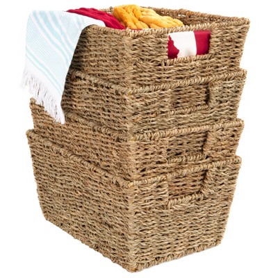 Okuna Outpost 2-Pack Boho Themed Style Woven Baskets for Storage, Home  Decorative Organizer (2 Sizes)