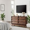 6 Drawer Dresser, 57" Wide Vintage Chest of Drawers with Bevel Design, Modern Dresser TV Stand for Bedroom, Living Room, Entryway and Closet - 2 of 4