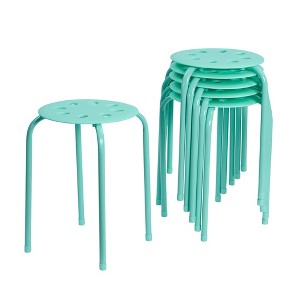 VECELO 6-Piece Stacking Stools, 17.7 in. Standard Height, Portable Plastic Colorful Decoration Stools for School Classroom or Office - 1 of 4