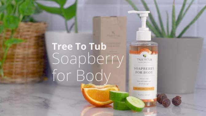 Tree To Tub Citrus Body Wash for Dry Skin - pH Balanced Moisturizing Chemical Free Body Soap for Women & Men with Organic Shea Butter, Aloe Vera, 2 of 12, play video
