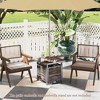 Tangkula 21.5 Inches Outdoor PE Rattan Side Table w/ Resin Tabletop Umbrella Hole - 4 of 4