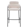HomeRoots Set of Two 30" Cream and Black Faux Shearling and Steel Bar Height Bar Chairs - 4 of 4