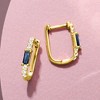 Pure Collection by Ross-Simons 0.20 ct. t.w. Sapphire and .10 ct. t.w. Diamond Paper Clip Link Hoop Earrings in 14kt Yellow Gold - 3 of 4