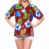 LA LEELA Hawaiian Shirts Womens Casual Summer Beach Party Tropical Tops Blouses Button Up Short Sleeve Dress Shirts Dresses for Women - 4 of 4