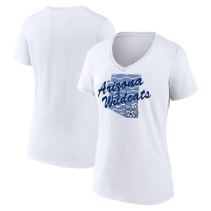 NCAA Arizona Wildcats Women's V-Neck White T-Shirt - 1 of 3
