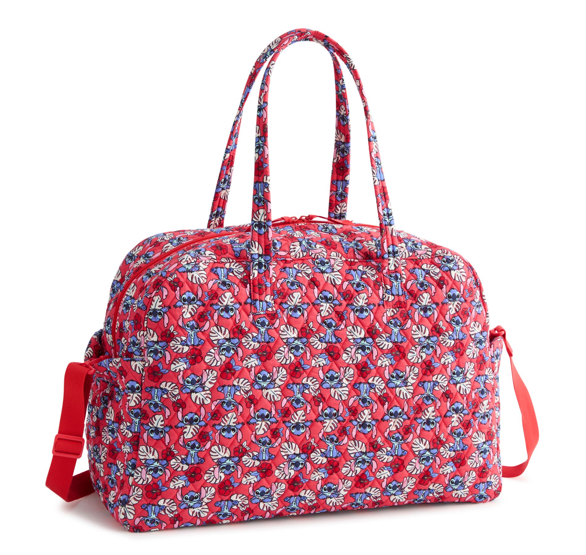Vera Bradley Women's Disney Lilo and Stitch Cotton Large Weekender Travel Bag Stitch Monstera