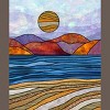 Women's Design By Humans Beach Landscape Stain Glass By Maryedenoa Racerback Tank Top - 2 of 3