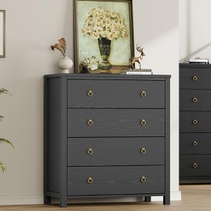 4-Drawer Dresser for Bedroom, 37'' Tall Chest of Drawers with Storage Cabinet & Drawer Organizer, Ideal for Bedroom, Closet, Living Room & Hallway - 1 of 4