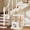 Tangkula 53" Tall Natural Branch Wooden Cat Tower w/ Jute Scratching Posts Plush Perch - 3 of 4