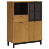 vidaXL Highboard with Glass Door FLAM 36.2 in.x15.7 in.x48.2 in. Solid Wood Pine - 2 of 4