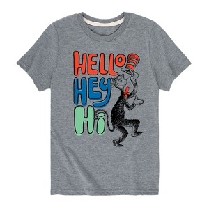Boys' - Dr. Seuss - Cat in the Hat Hello Hey Hi Short Sleeve Graphic T-Shirt - 1 of 4
