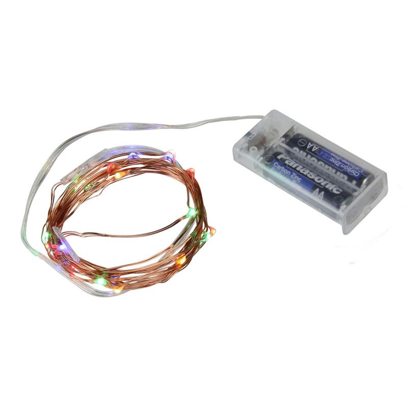 Northlight 20ct Micro Fairy LED Battery Operated String Lights Multi-Color - 6.3' Copper Wire, 2 of 4