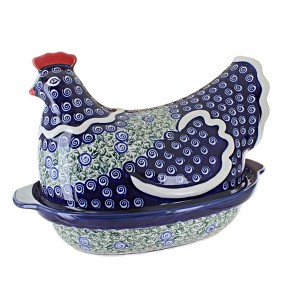 Blue Rose Polish Pottery 1773 Zaklady Hen Baker - 1 of 1