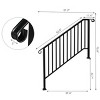 Racxily Outdoor Stair Handrail for 1 to 4 Steps Black Carbon, Steel Transitional Hand Rail Kit, Seniors Entryway Step Support - 3 of 4