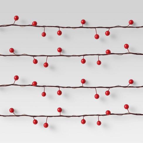 Holly Berry Garland With Red Led Fairy Lights Room Essentials