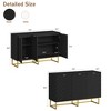 Modern Sideboard Buffet Cabinet with Storage, Wood Accent Storage Cabinet with Doors & Shelf, Credenza Console Table for Living Room Dining Room - 2 of 4