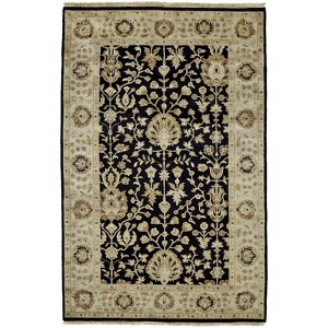 Black Wool Oriental Hand Knotted Area Rug - 1 of 4