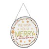 Wish You Merry Christmas Red Round 6 x 6 Glass Suncatcher with Suction Cup - 2 of 2