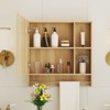 SEVOBAL Bathroom Storage Cabinets Bathroom Mirror Cabinet Wall Mounted Medicine Cabinet over Toilet Storage Cabinet Shelves, Brown , 21.6"*22"*5" - 2 of 4