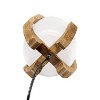 15" Organic Contemporary Natural Wood Accented Table Desk Lamp with Translucent Glass Shade - Lalia Home - 3 of 4