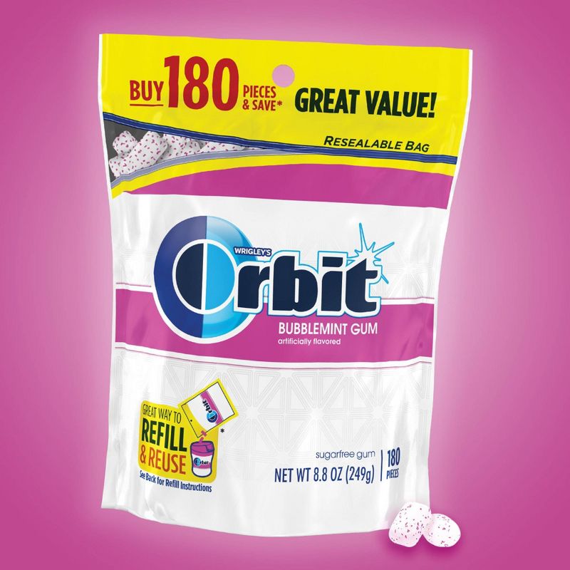 Orbit Bubblemint Sugar Free Gum - 180ct, 4 of 10