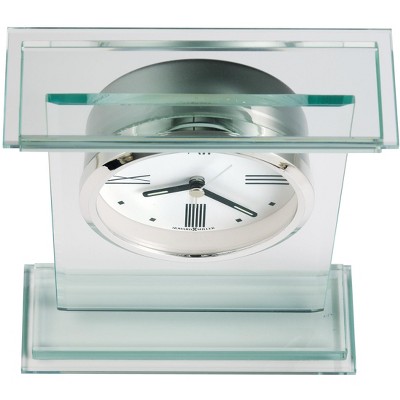 Modern Chrome and Glass Tabletop Alarm Clock