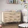 Hommoo 6 Drawer Double Dresser for Bedroom Natural - 2 of 4