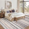 Modern Area Rug 6x9 Washable Striped Accent Carpet with Non-Slip Backing, Stain-Resistant Low Pile Indoor Mat, Foldable Contemporary Throw Rug - 2 of 4