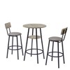 3 Piece Pub Dining Set, Industrial Style Round Bar Table And Stools For 2 Persons, With Open Storage Shelf - 4 of 4