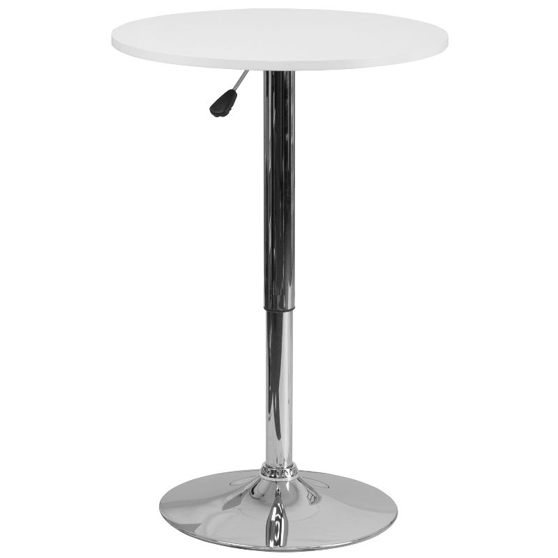 Flash Furniture 23.75'' Round Adjustable Height White Wood Table (Adjustable Range 26.25'' - 35.75''), 2 of 6