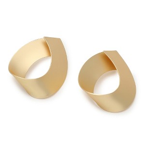 SOHI Women's Gold  Metallic Twist Drop Earrings - 1 of 3