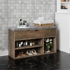 Whizmax Shoe Storage Bench, Shoe Rack Benches with Cushioned Seat, 2 Tiers of Shelves, and Lift-Top Storage Box for Entryway, Living Room, Bedroom - 2 of 4